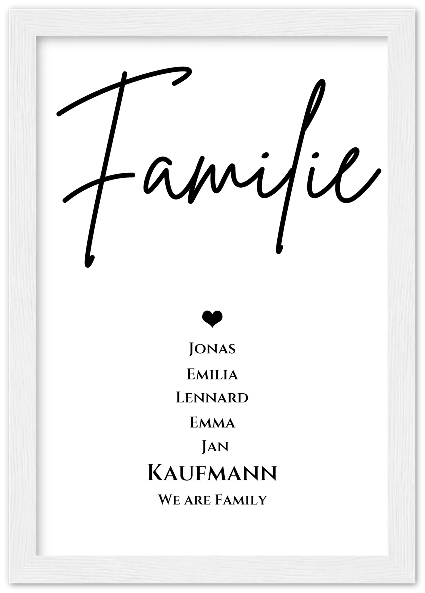 Familienbild "FAMILY" |  Poster mit Namen personalisiert |Geburtstagsgeschenk, Muttertagsgeschenk, Weihnachtsgeschenk