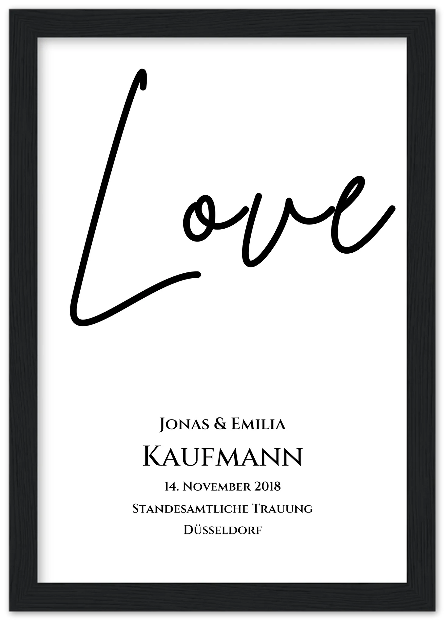 "LOVE" Personalisiertes Hochzeitsposter |  Hochzeitsgeschenk Bild mit Namen und Datum