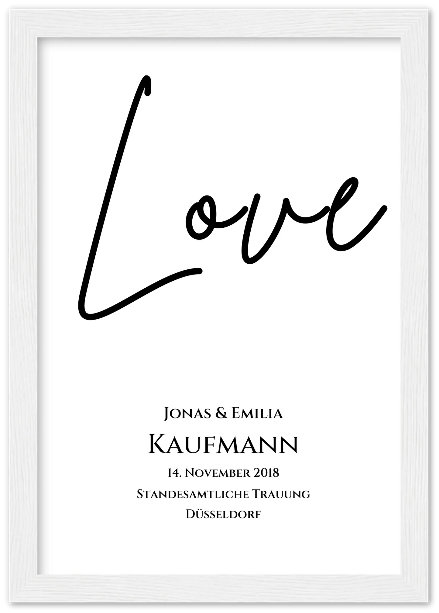 "LOVE" Personalisiertes Hochzeitsposter |  Hochzeitsgeschenk Bild mit Namen und Datum