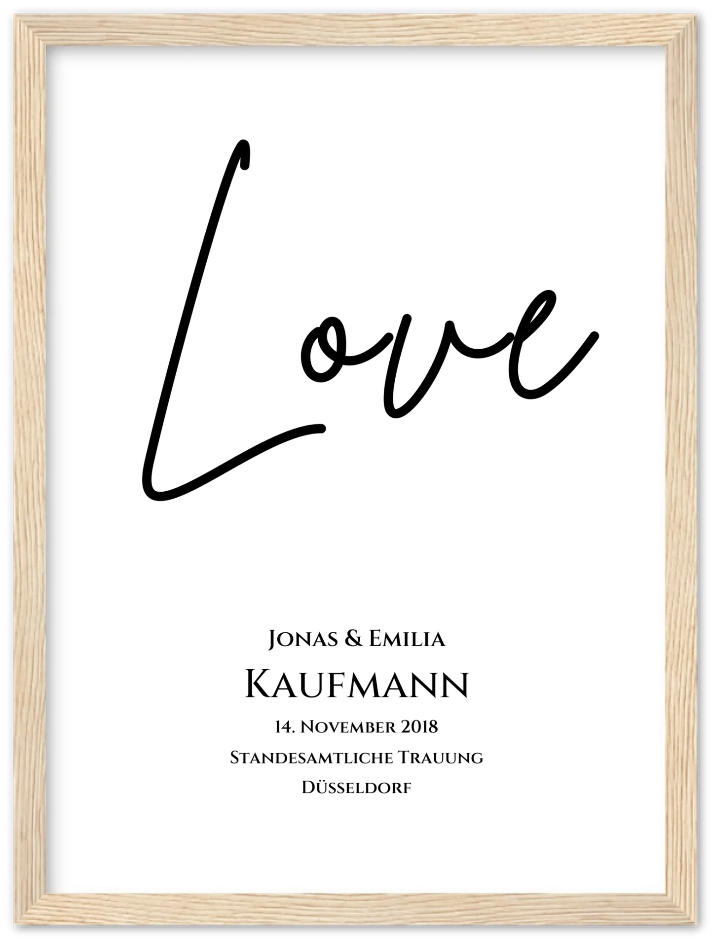 "LOVE" Personalisiertes Hochzeitsposter |  Hochzeitsgeschenk Bild mit Namen und Datum
