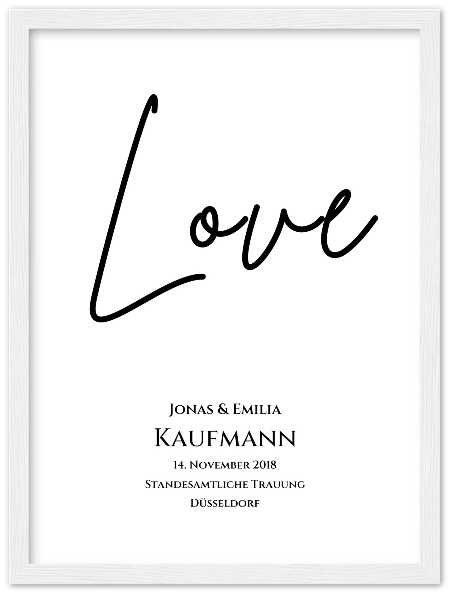 "LOVE" Personalisiertes Hochzeitsposter |  Hochzeitsgeschenk Bild mit Namen und Datum