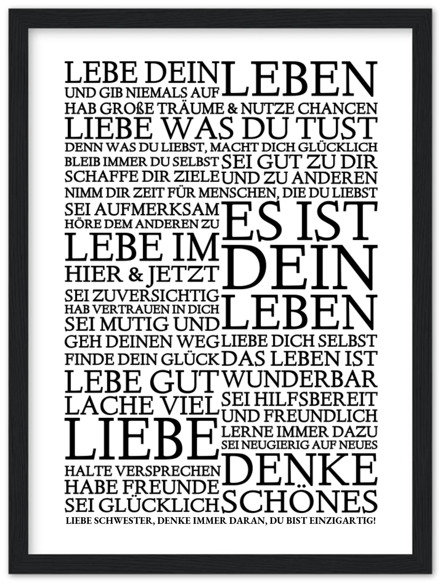 Zeitraum-Kunstdruck | "Lebe Dein Leben" Personalisiertes Geschenk | Motivationsposter