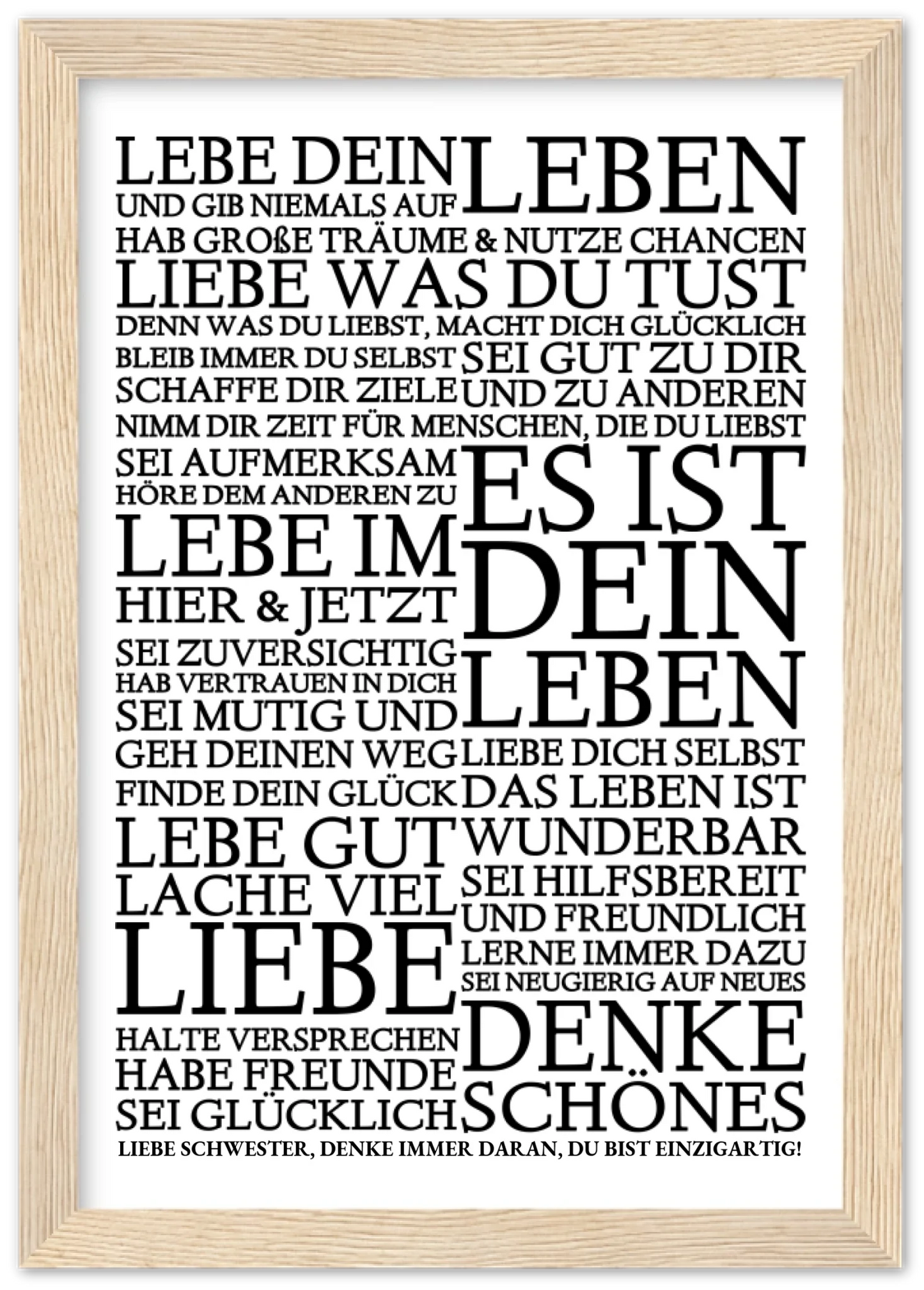 Zeitraum-Kunstdruck | "Lebe Dein Leben" Personalisiertes Geschenk | Motivationsposter
