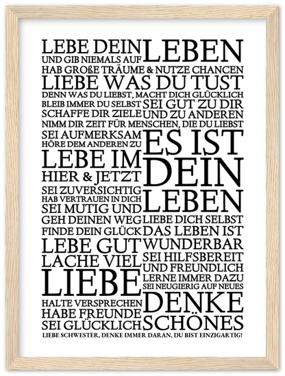 Zeitraum-Kunstdruck | "Lebe Dein Leben" Personalisiertes Geschenk | Motivationsposter