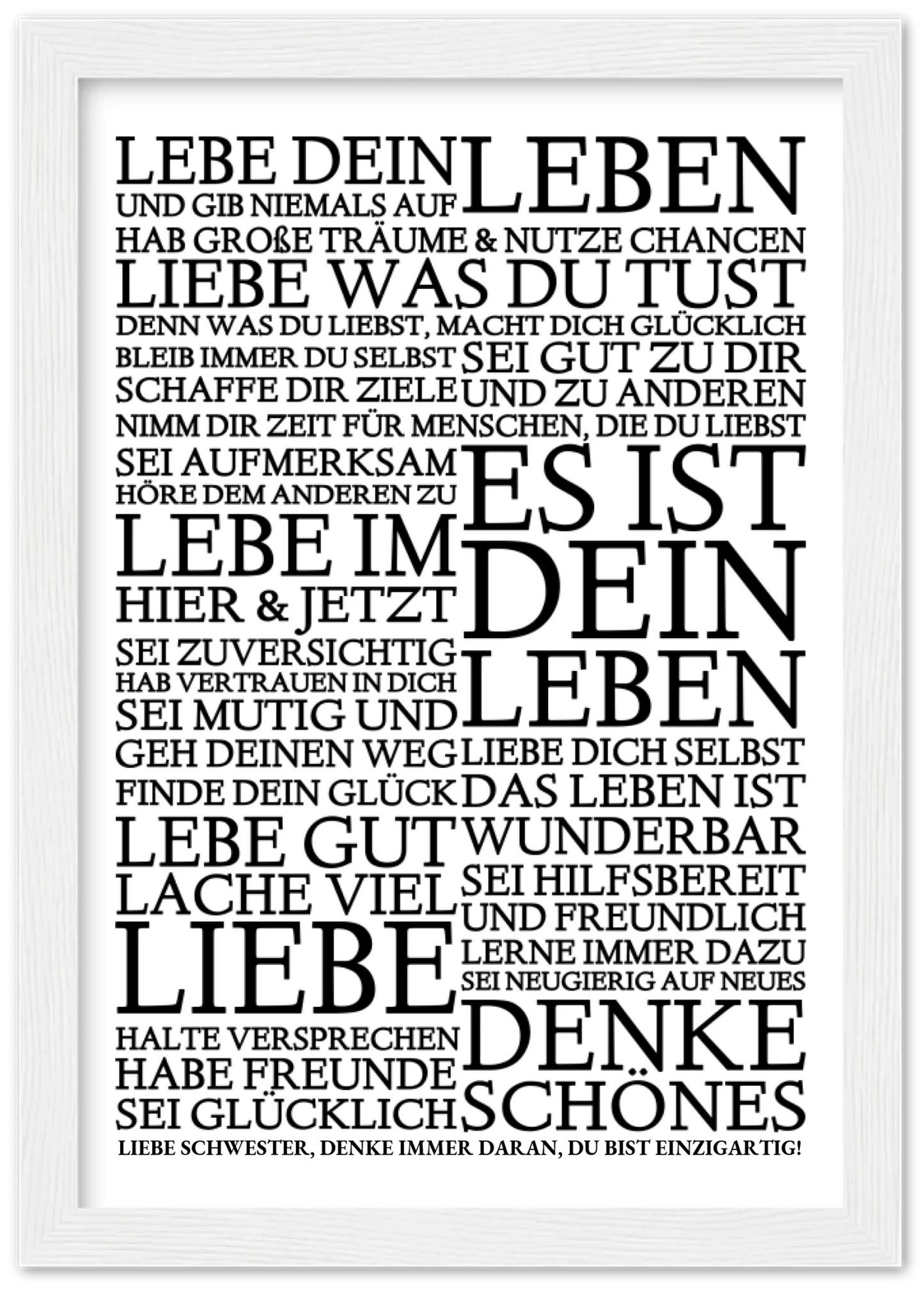 Zeitraum-Kunstdruck | "Lebe Dein Leben" Personalisiertes Geschenk | Motivationsposter