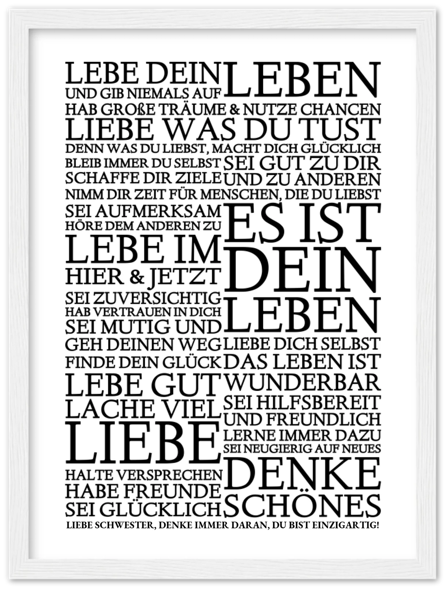 Zeitraum-Kunstdruck | "Lebe Dein Leben" Personalisiertes Geschenk | Motivationsposter