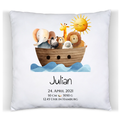 Personalisiertes Poster zur Geburt & Taufe mit Arche Noah Geburtdaten oder Taufdaten - Geschenkidee