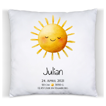 Personalisiertes Poster zur Geburt & Taufe mit Sonne  Geburtdaten oder Taufdaten - Geschenkidee