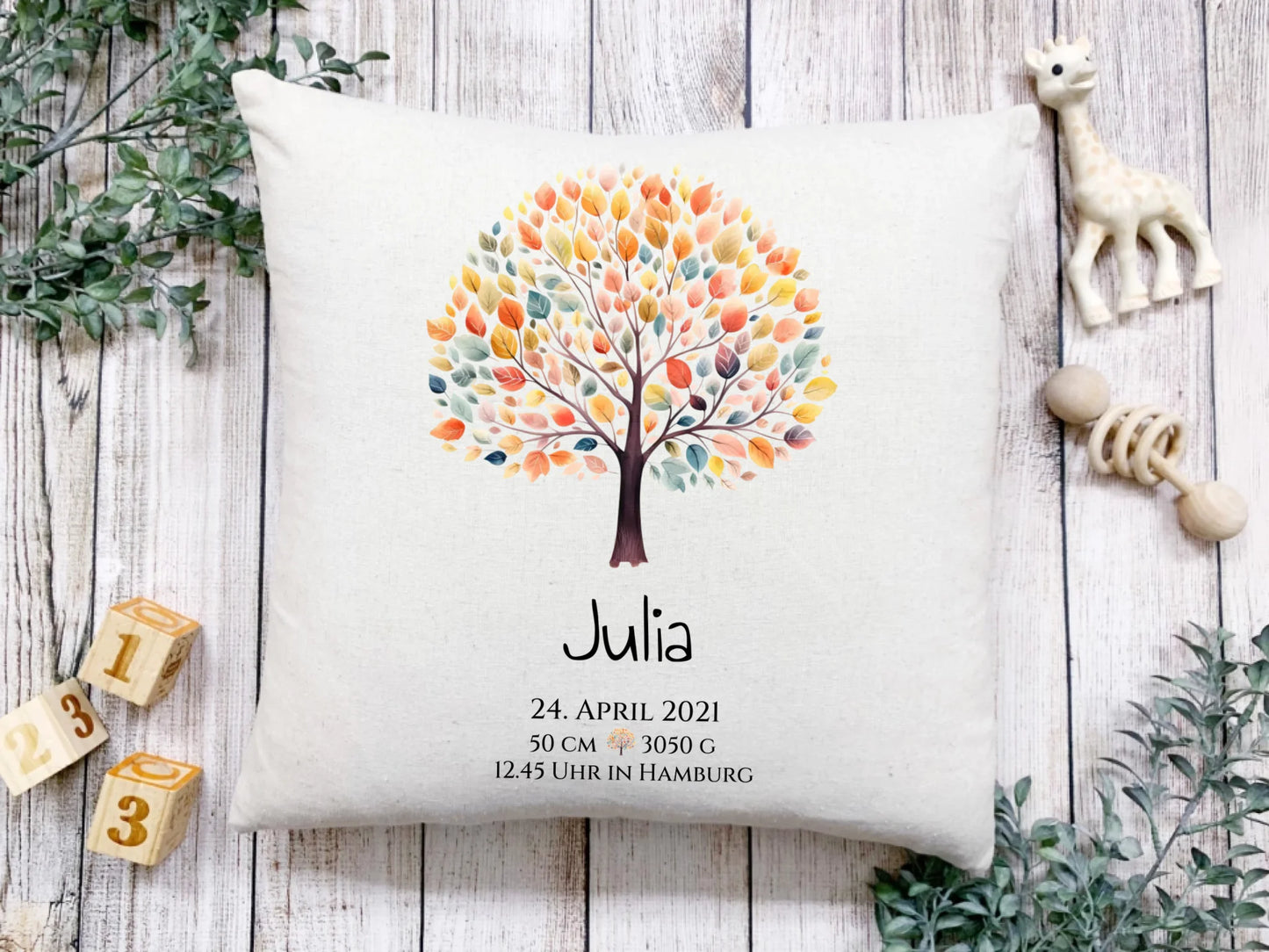 Personalisiertes Poster zur Geburt & Taufe mit Lebensbaum Geburtdaten oder Taufdaten - Geschenkidee