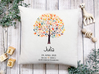 Personalisiertes Poster zur Geburt & Taufe mit Lebensbaum Geburtdaten oder Taufdaten - Geschenkidee