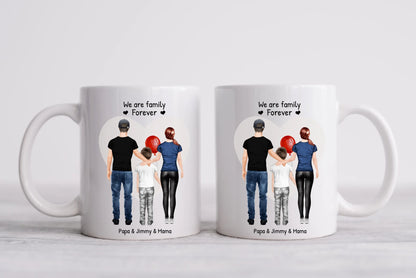 Weihnachtsgeschenk personalisierte Tasse Mama, Papa, Kind, Sohn oder Tochter- personalisierte Kaffeebecher Geburtstagsgeschenk - Weihnachtsgeschenkidee