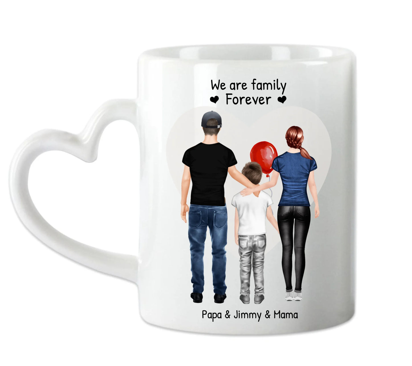 Weihnachtsgeschenk personalisierte Tasse Mama, Papa, Kind, Sohn oder Tochter- personalisierte Kaffeebecher Geburtstagsgeschenk - Weihnachtsgeschenkidee