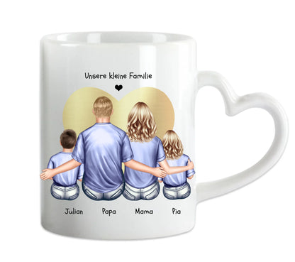 Tasse Geschenk Vatertag - Tasse Geschenk Muttertag Papa Geburtstagsgeschenk - Mama Geburtstagsgeschenk - Personalisiertes Geschenk Familie 2 Kinder