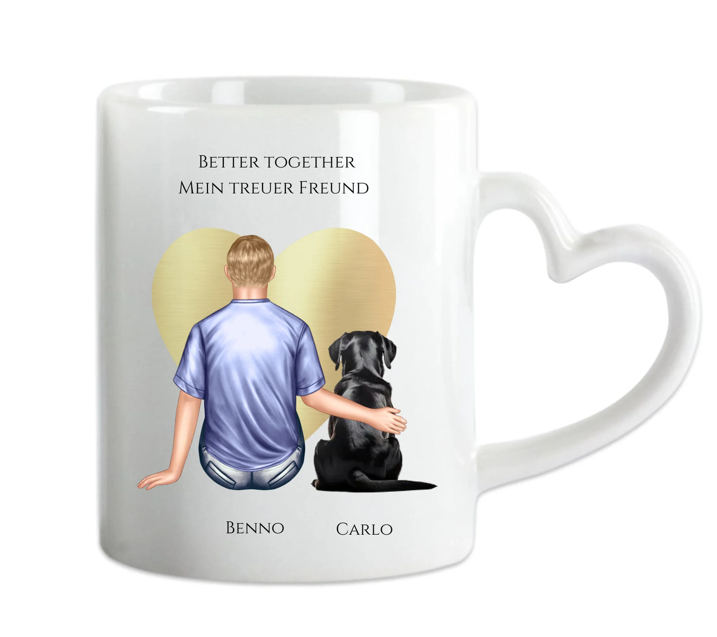 Geschenk Mann mit Hund Tasse personalisiert - Geburtstagsgeschenk Geschenk Hundebesitzer Weihnachtsgeschenk