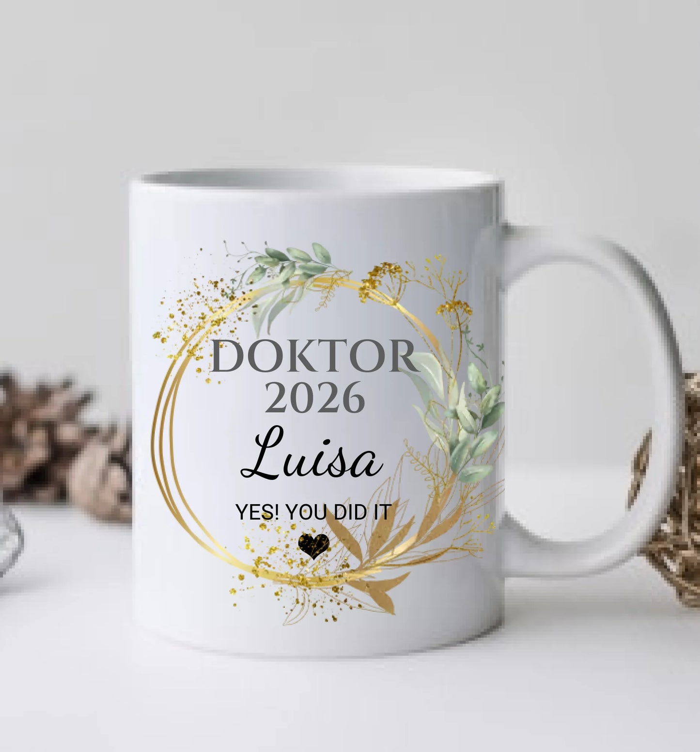 DOKTOR Personalisierte Tasse Geschenk -Abschlussgeschenk