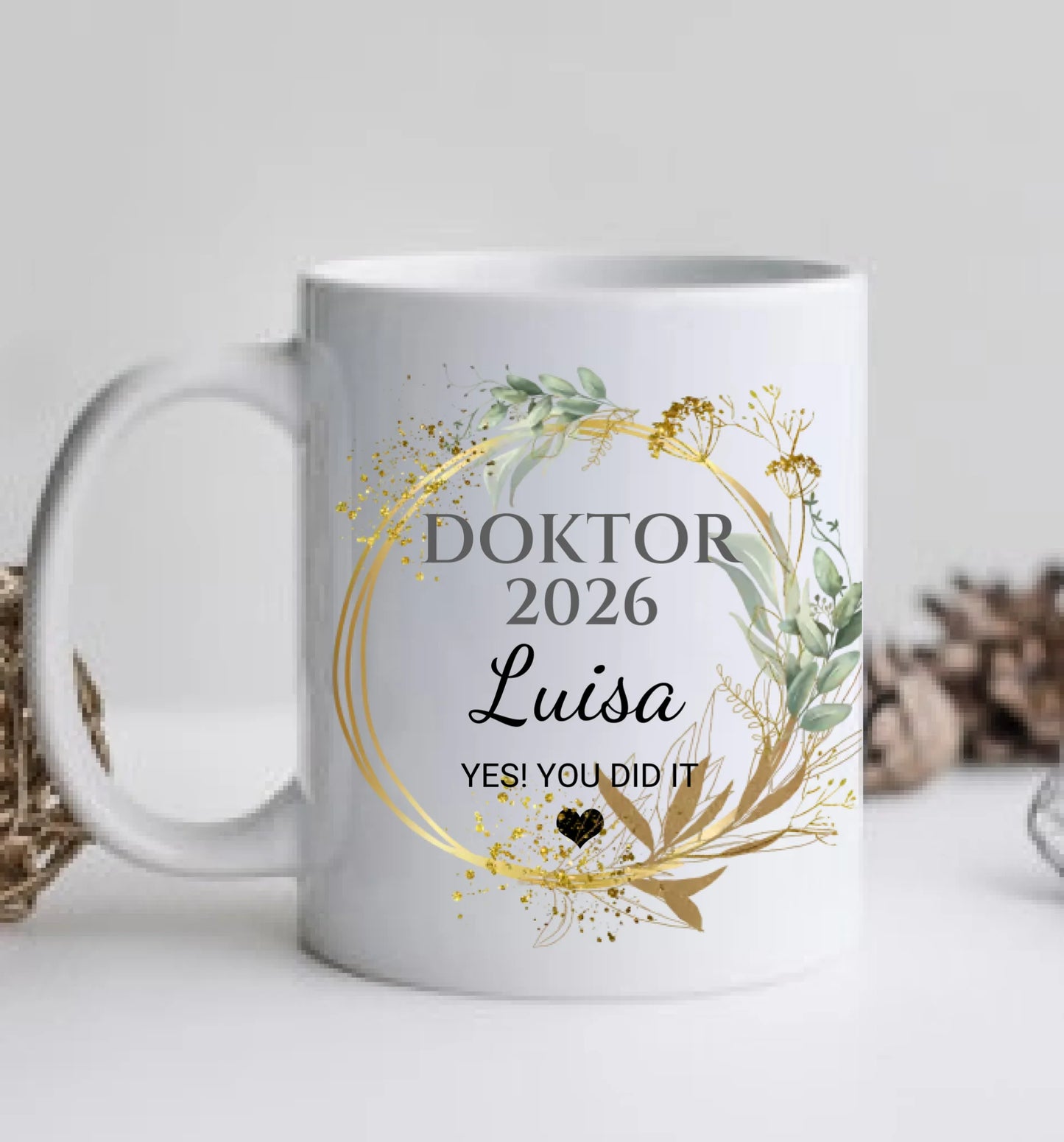 DOKTOR Personalisierte Tasse Geschenk -Abschlussgeschenk