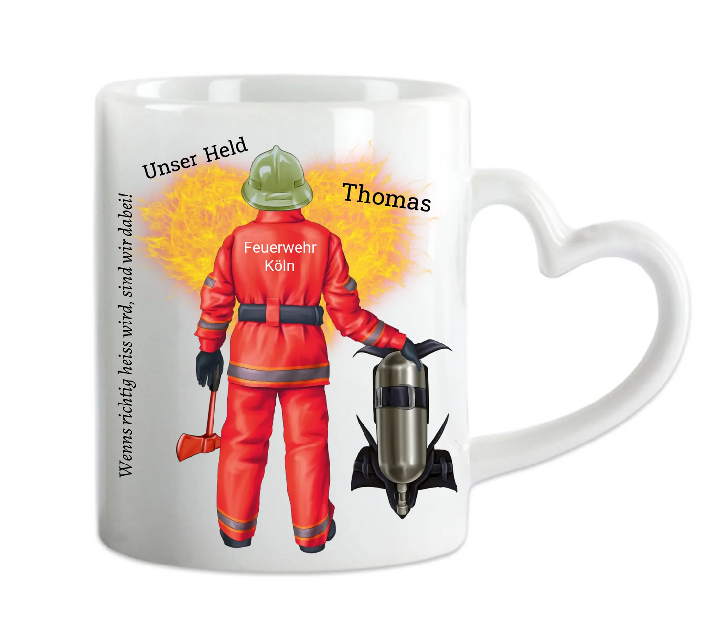 Feuerwehrmann - Personalisierte Tasse Geschenk Geburtstag Dienststelle Feuerwehr