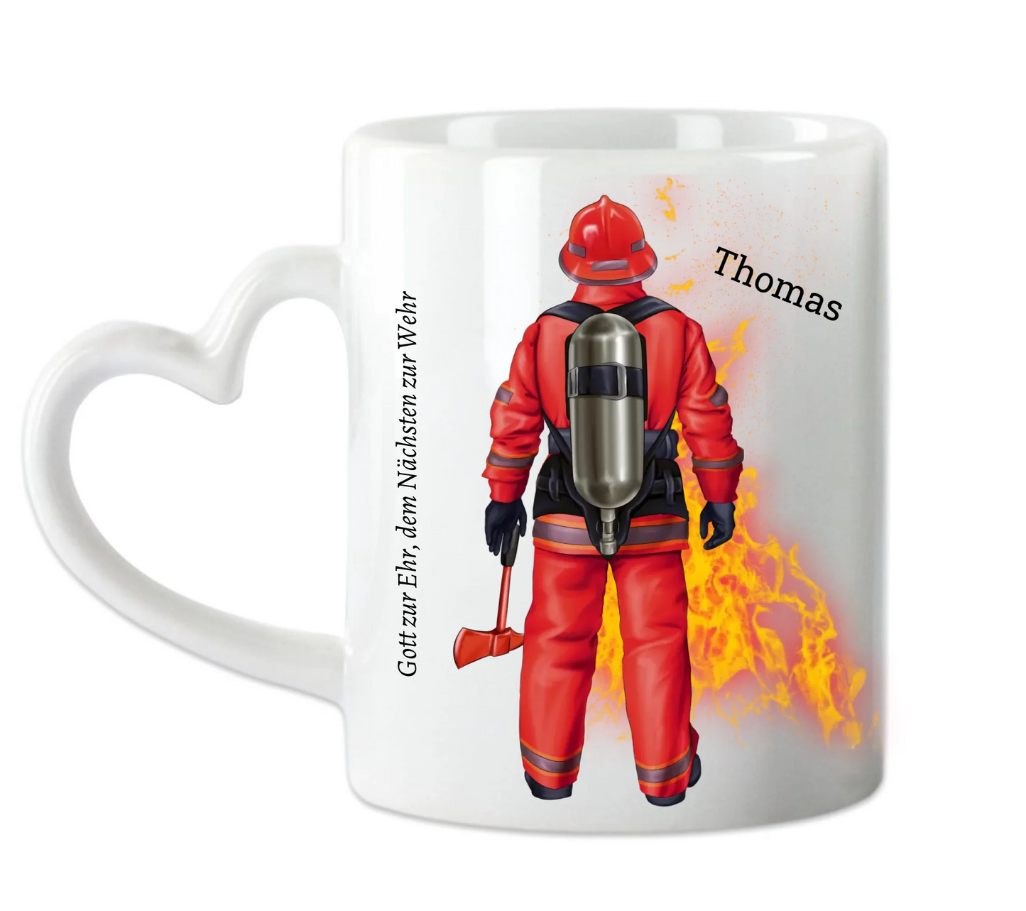 Feuerwehrmann - Personalisierte Tasse Geschenk Geburtstag Dienststelle Feuerwehr