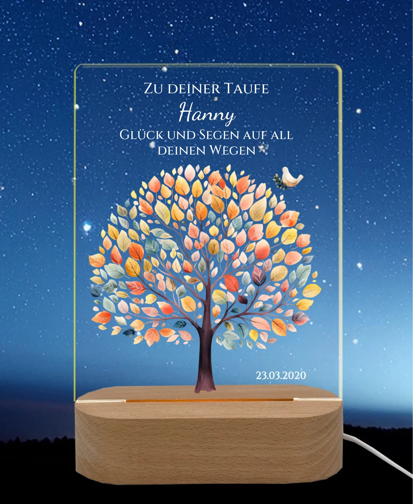 Licht an Nachthimmel