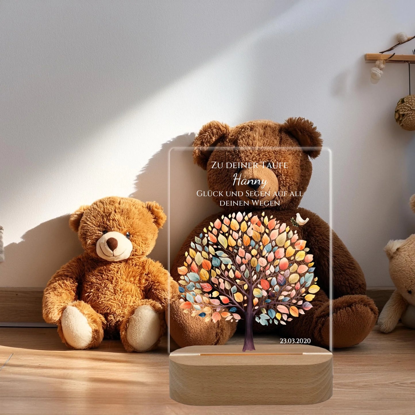 Teddybären mit rechteckigen Nachtlicht