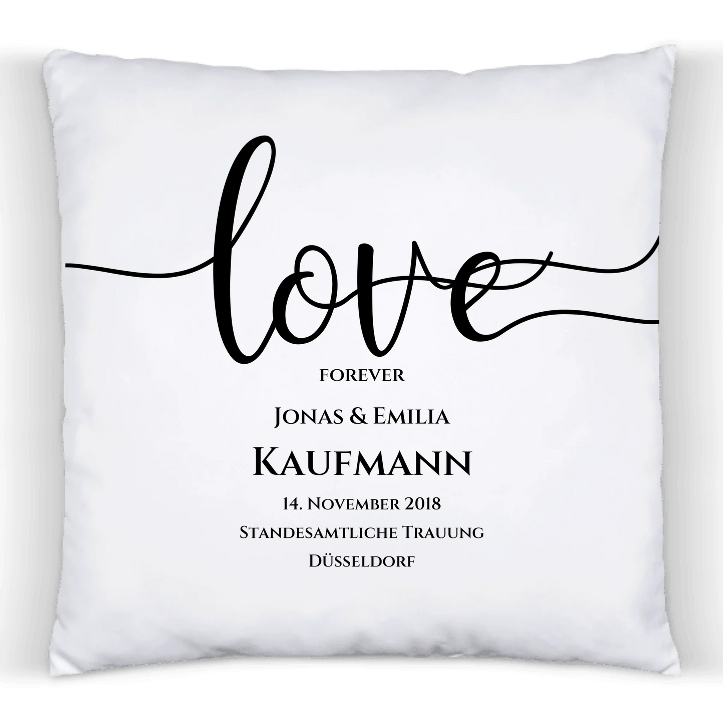 "LOVE" Kissen Hochzeitsgeschenk | personalisiertes Hochzeitskissen Brautpaar | Geschenkidee zur Hochzeit, Hochzeitstag, Valentinstag, Geburtstag