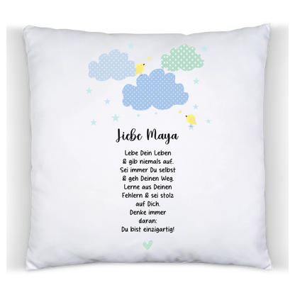 Personalisiertes Motivationsposter "Wolke" Kinderposter - Kissen - Kinderdecke mit Namen und Spruch