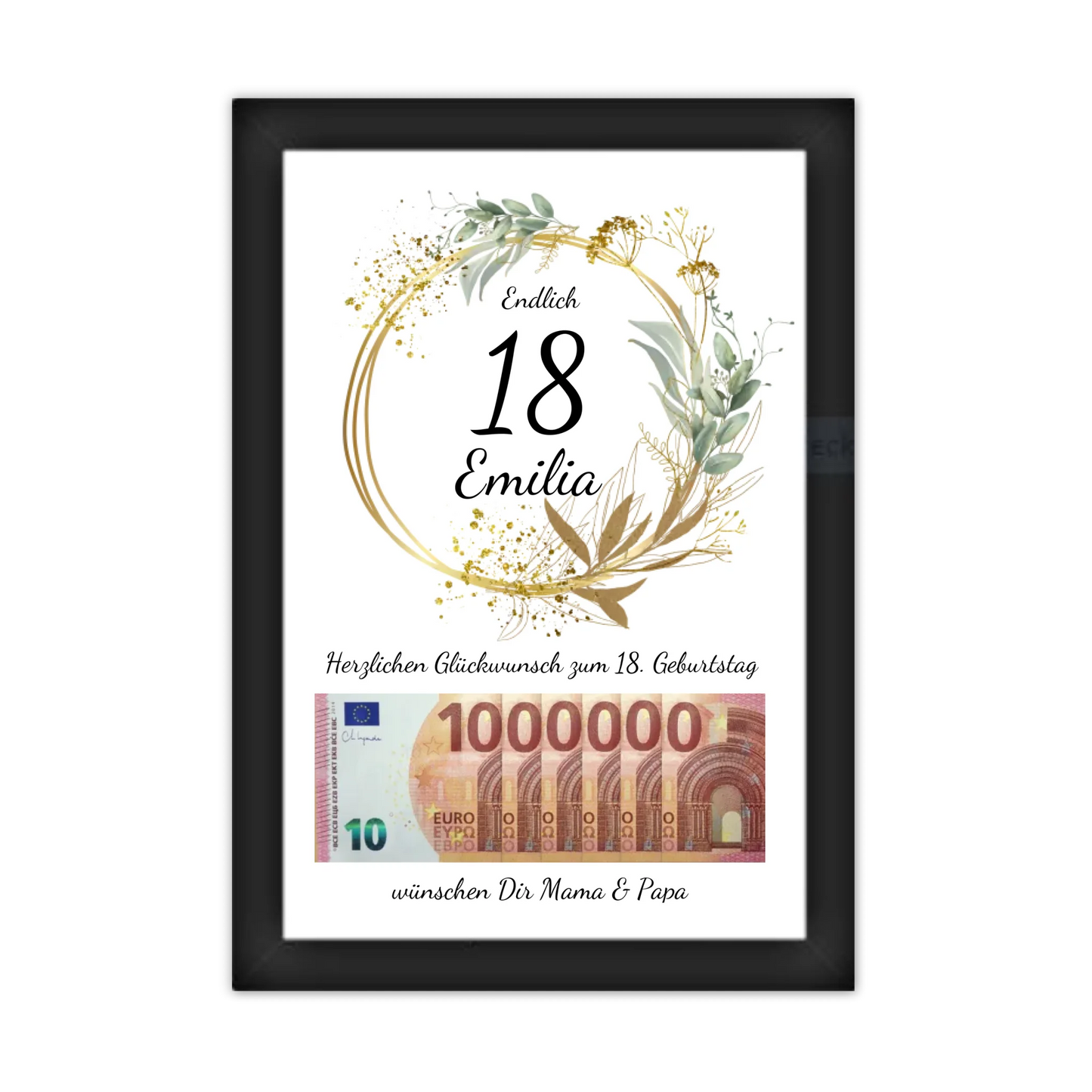Geldgeschenk Wunscherfüller 18 Geburtstag - Personalisiertes Geschenk, Geburtstagsgeschenk 1. Million