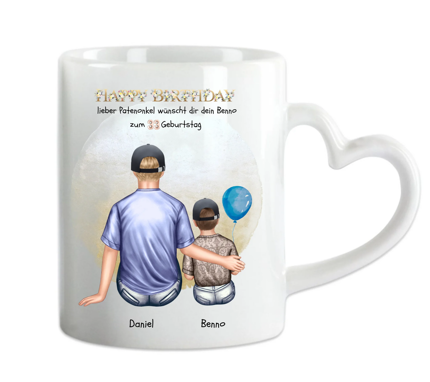 Geburtstagsgeschenk an Patenonkel von Patenkind Mädchen / Junge Tasse mit Spruch pesonalisiert