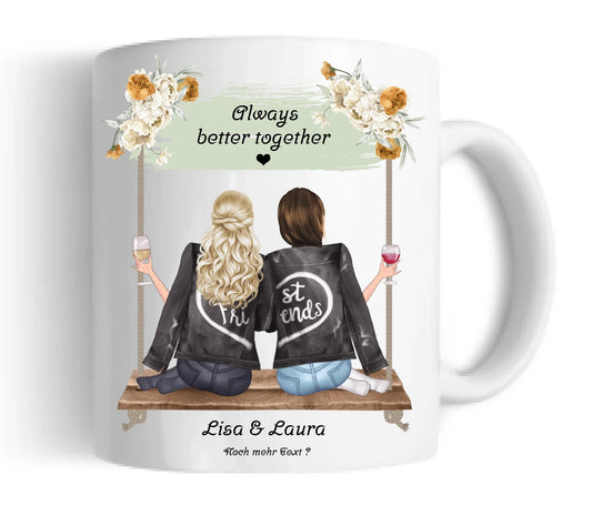 Freundinnen Geschenk Tasse, Personalisierte Tasse für Freundin, Geburtstagsgeschenk