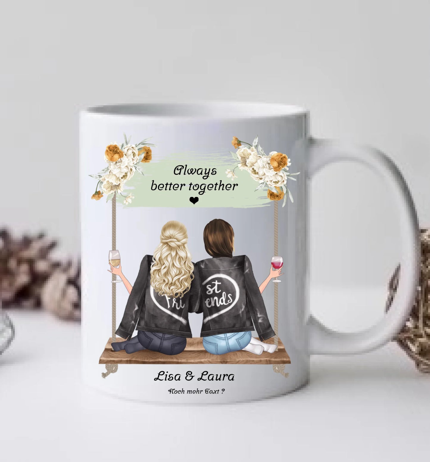 Freundinnen Geschenk Tasse, Personalisierte Tasse für Freundin, Geburtstagsgeschenk