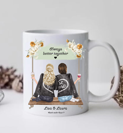 Freundinnen Geschenk Tasse, Personalisierte Tasse für Freundin, Geburtstagsgeschenk