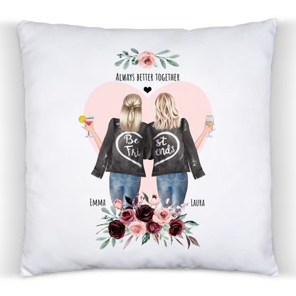 2 Beste Freundinnen Geschenk - Personalisiertes Kissen Geburtstagsgeschenk - Geschenk Mama - Schwester - Muttertag