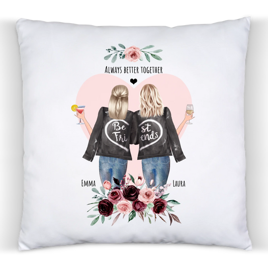 2 Beste Freundinnen Geschenk - Personalisiertes Kissen Geburtstagsgeschenk - Geschenk Mama - Schwester - Muttertag
