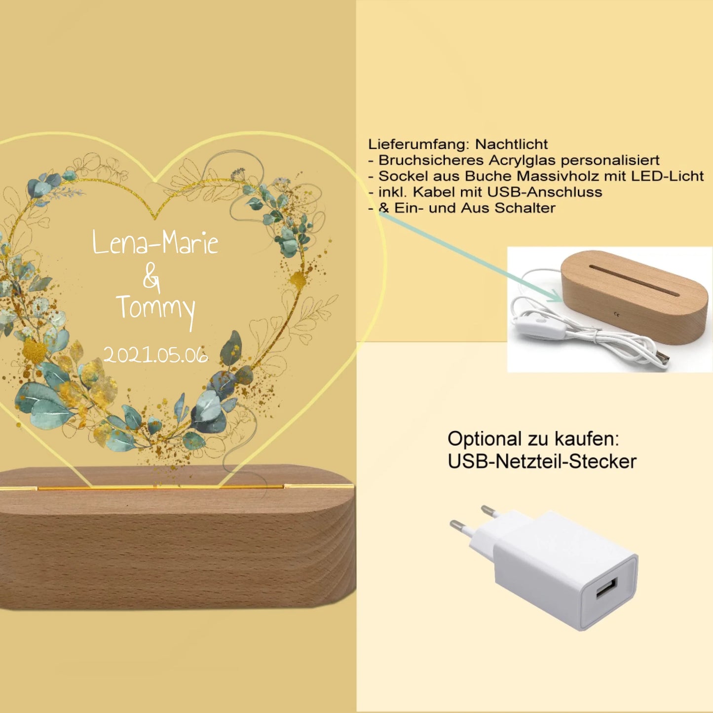 Produktinfo Nachtlicht Herzförmig