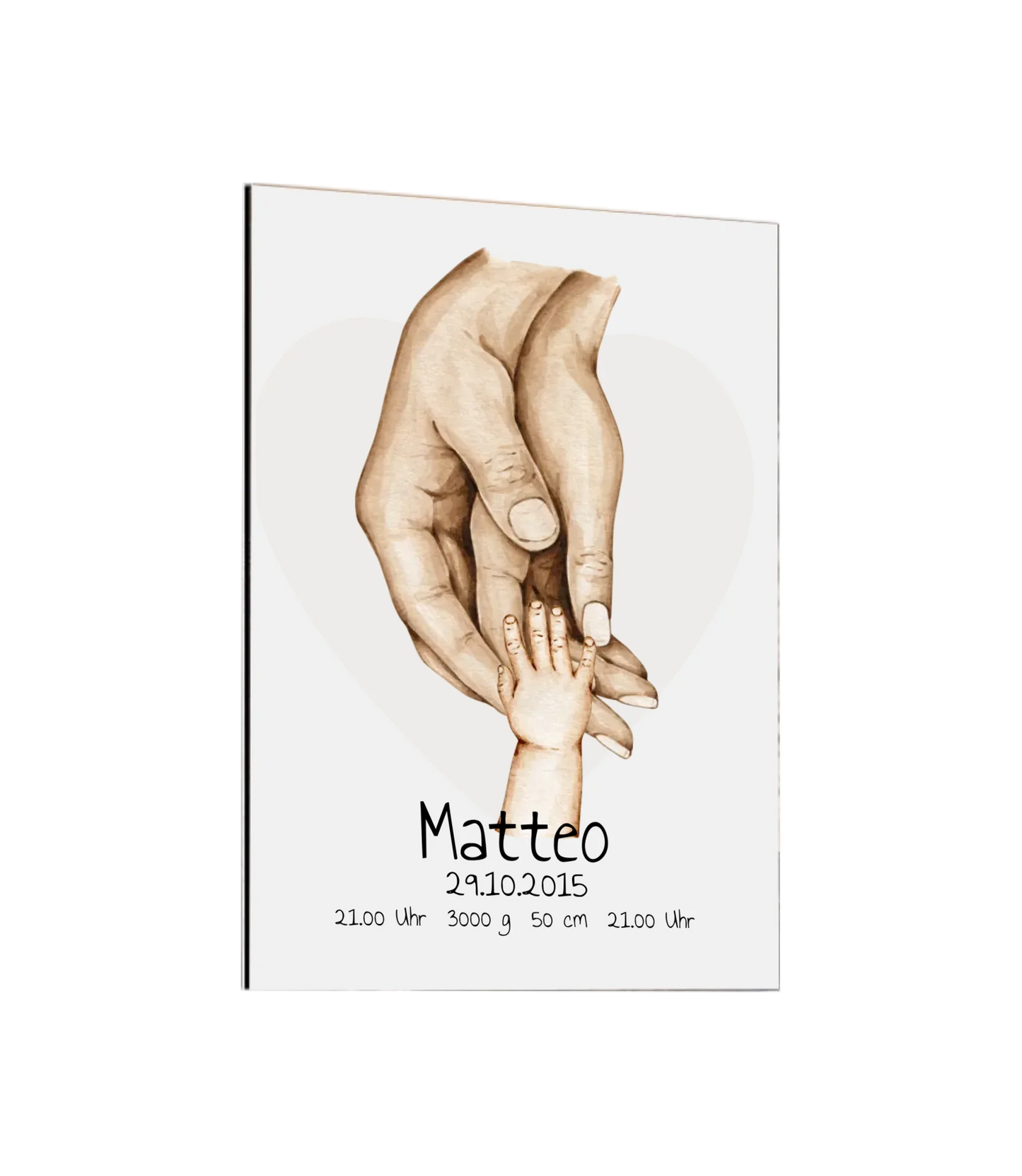 Personalisierte Geburtsanzeige | Hände Poster | Bild Familie | Kindername | personalisiertes Familiengeschenk | Geburtsdaten