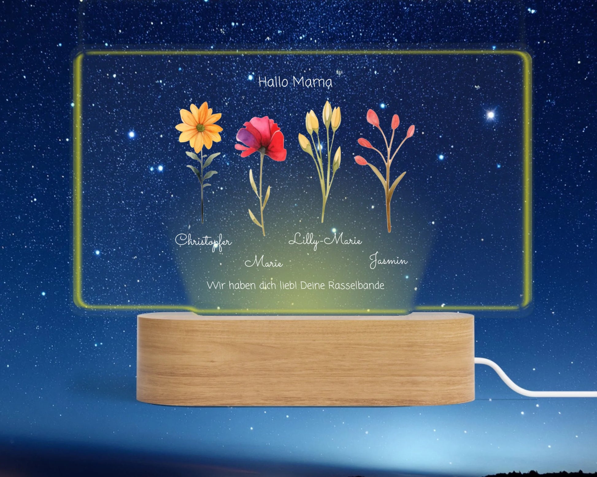 Nachtlicht Landscape gelber Umrandung und Licht mitte