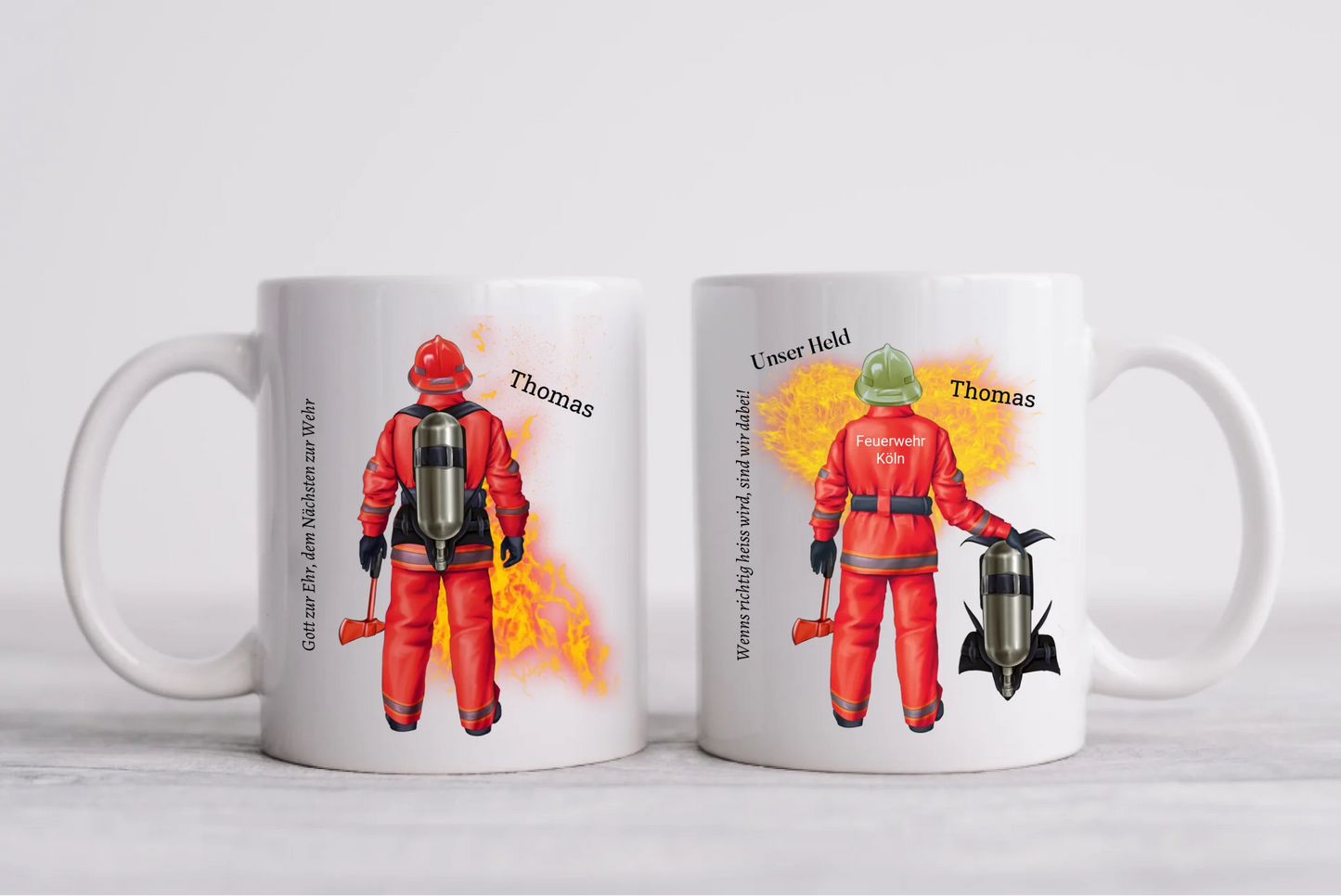 Feuerwehrmann - Personalisierte Tasse Geschenk Geburtstag Dienststelle Feuerwehr