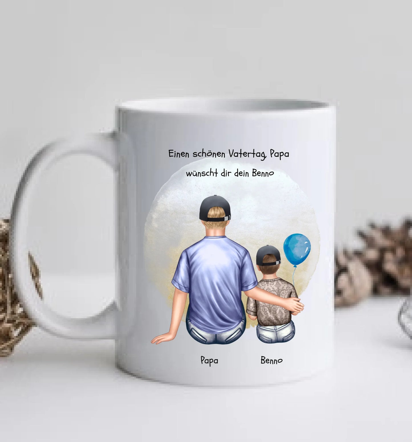 Vatertagsgeschenk - personalisierte Tasse mit Papa, Mädchen oder Sohn