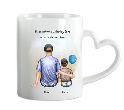 Vatertagsgeschenk - personalisierte Tasse mit Papa, Mädchen oder Sohn