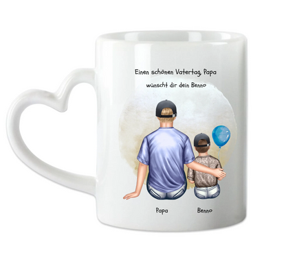 Vatertagsgeschenk - personalisierte Tasse mit Papa, Mädchen oder Sohn