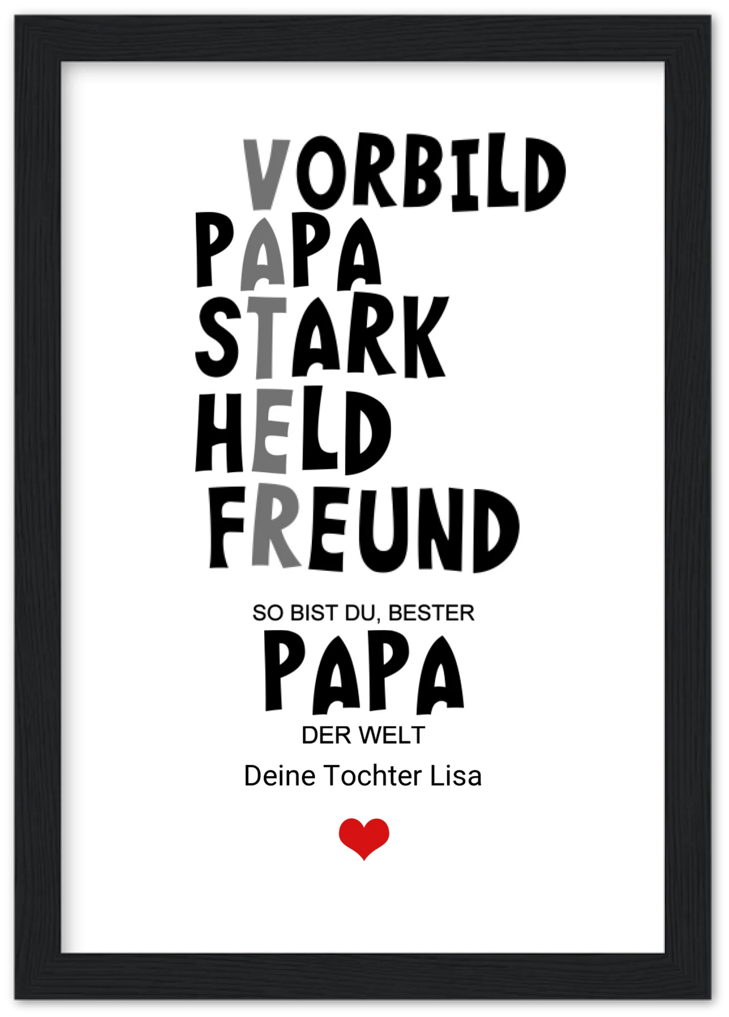 Personalisiertes Geschenk "Definition Vater" |  Bild Geburtstagsgeschenk Vatertagsgeschenk - Zeitraum-Kunstdrucke