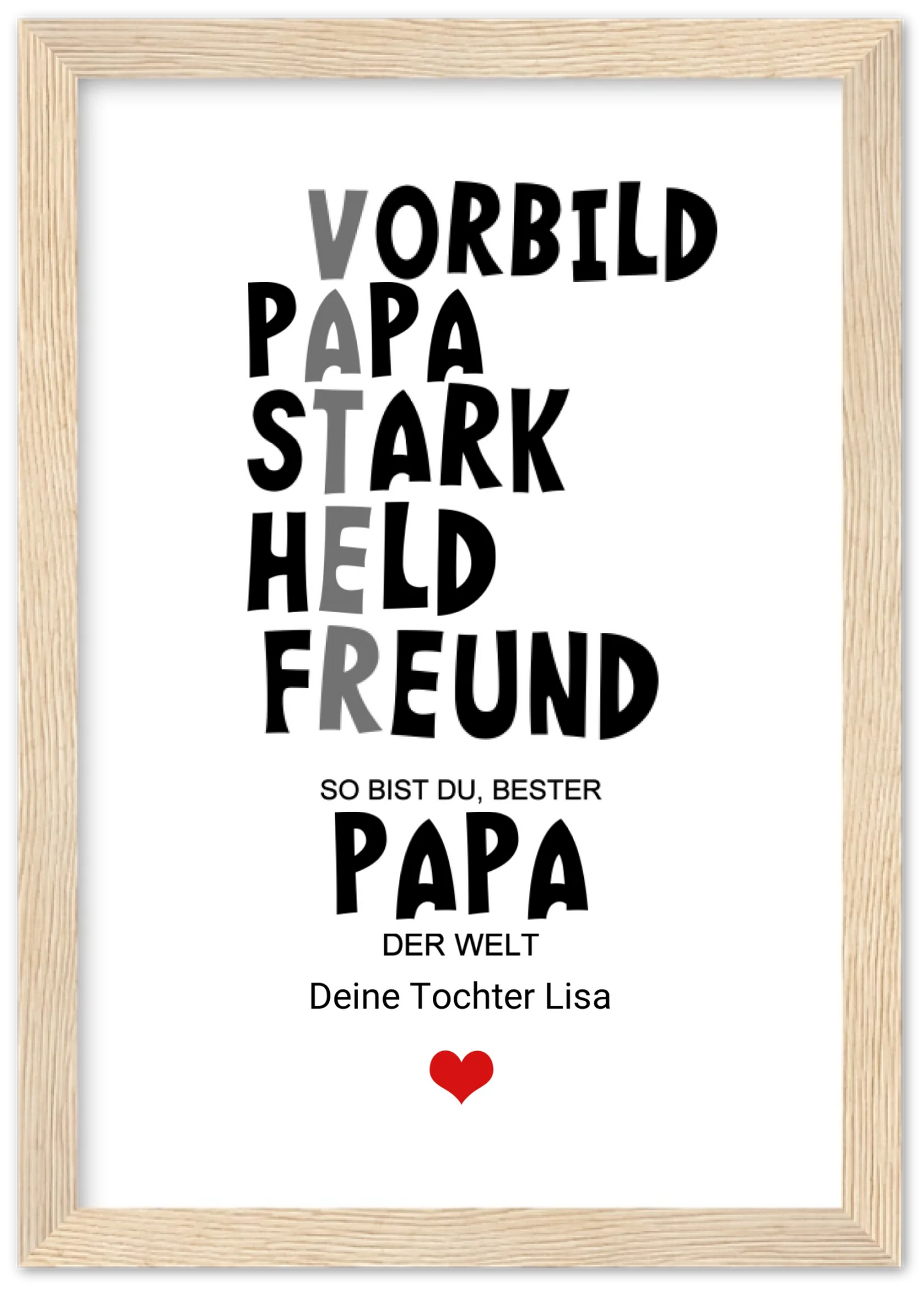 Personalisiertes Geschenk "Definition Vater" |  Bild Geburtstagsgeschenk Vatertagsgeschenk - Zeitraum-Kunstdrucke