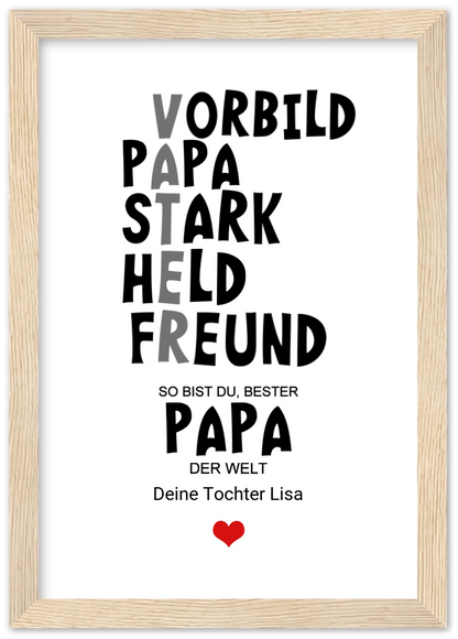 Personalisiertes Geschenk "Definition Vater" |  Bild Geburtstagsgeschenk Vatertagsgeschenk - Zeitraum-Kunstdrucke