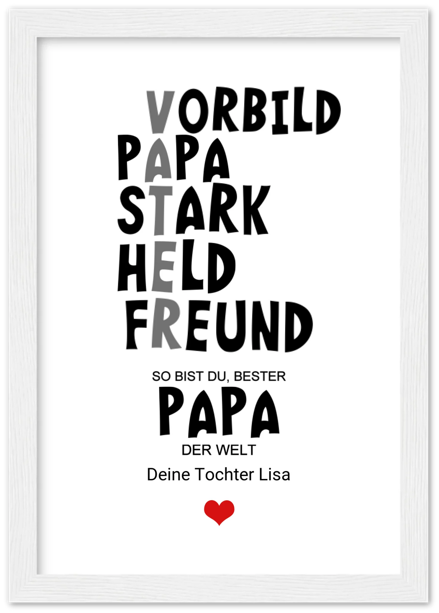 Personalisiertes Geschenk "Definition Vater" |  Bild Geburtstagsgeschenk Vatertagsgeschenk - Zeitraum-Kunstdrucke