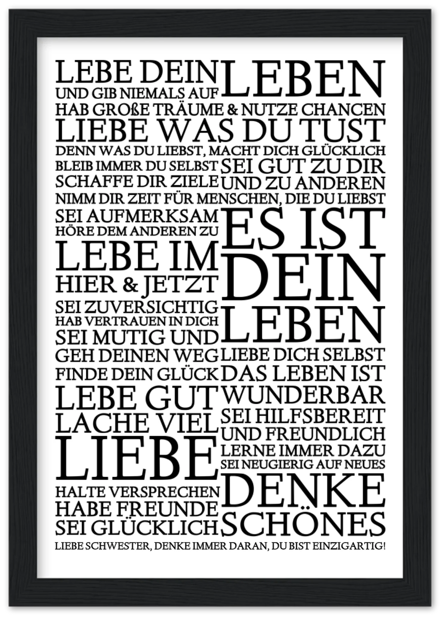 Zeitraum-Kunstdruck | "Lebe Dein Leben" Personalisiertes Geschenk | Motivationsposter