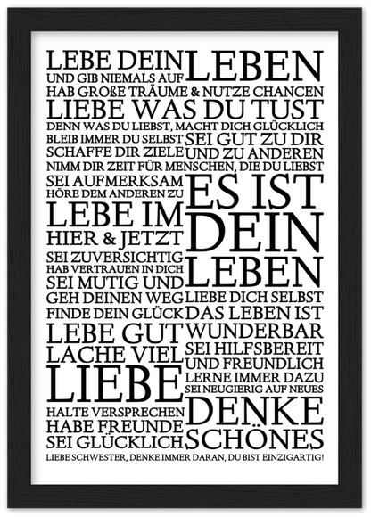 Zeitraum-Kunstdruck | "Lebe Dein Leben" Personalisiertes Geschenk | Motivationsposter