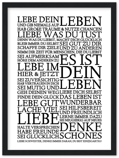 Zeitraum-Kunstdruck | "Lebe Dein Leben" Personalisiertes Geschenk | Motivationsposter