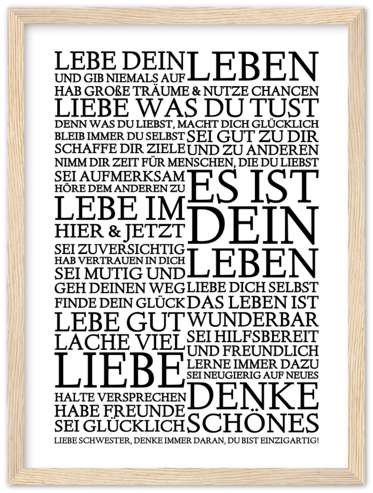 Zeitraum-Kunstdruck | "Lebe Dein Leben" Personalisiertes Geschenk | Motivationsposter