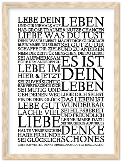 Zeitraum-Kunstdruck | "Lebe Dein Leben" Personalisiertes Geschenk | Motivationsposter