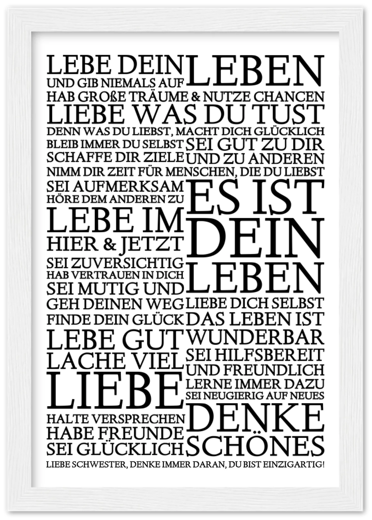 Zeitraum-Kunstdruck | "Lebe Dein Leben" Personalisiertes Geschenk | Motivationsposter